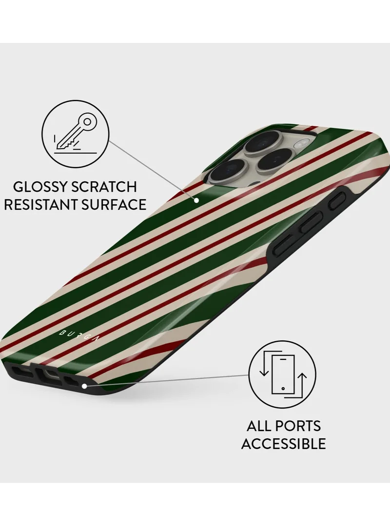 BURGA iPhone 16 pro Case, 2 Piece Hard Shell + TPU Silicone Interior, Shock Absorption, All Port Accessible, Raised Bezel For Screen & Camera Protection, Never Fading HQ Print,North Pole
