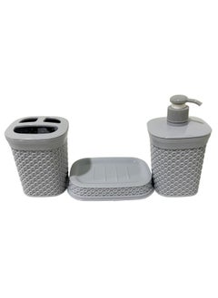 MAXQON Bathroom 3 Piece Set Diamond Style Bathroom Accessories  - Image 4