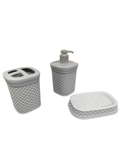 MAXQON Bathroom 3 Piece Set Diamond Style Bathroom Accessories  - Image 1