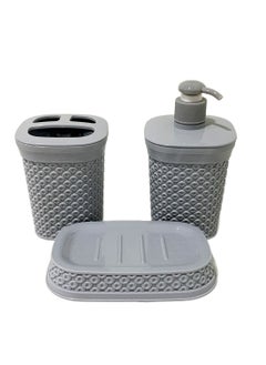 MAXQON Bathroom 3 Piece Set Diamond Style Bathroom Accessories  - Image 3