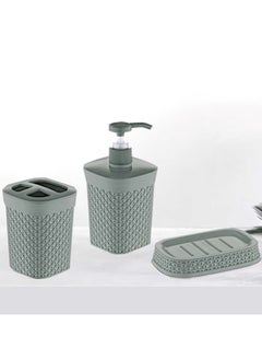 MAXQON Bathroom 3 Piece Set Diamond Style Bathroom Accessories  - Image 2