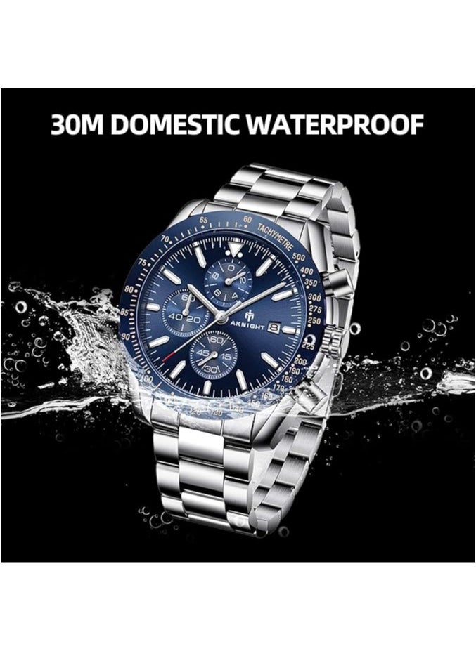 Watches for Men Watch Quartz Luxury Stainless Steel Water Resistant Chronograph Watch 5140 Silver - pzsku/Z2F993859B6D4F92746C4Z/45/_/1737443284/633cc4e3-182f-4edc-aede-7f8964893c74