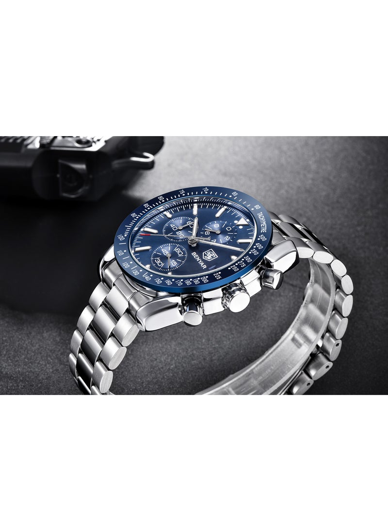 Watches for Men Watch Quartz Luxury Stainless Steel Water Resistant Chronograph Watch 5140 Silver - pzsku/Z2F993859B6D4F92746C4Z/45/_/1737443287/25523d59-d9ff-4b29-adc7-30a9dcd38245