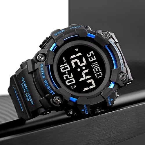 Gosasa Men Sport Watch Countdown Stopwatch Watch Mens Wrist Watch Waterproof LED Electronic Digital Male Watch 12/24 Hour Multifunctional Watch - Image 3
