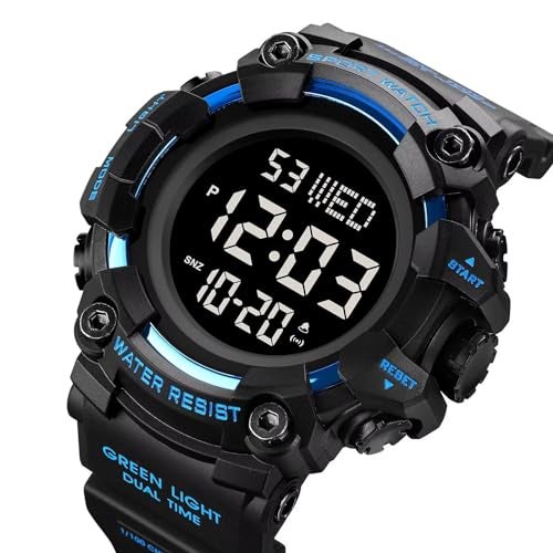 Gosasa Men Sport Watch Countdown Stopwatch Watch Mens Wrist Watch Waterproof LED Electronic Digital Male Watch 12/24 Hour Multifunctional Watch - Image 2