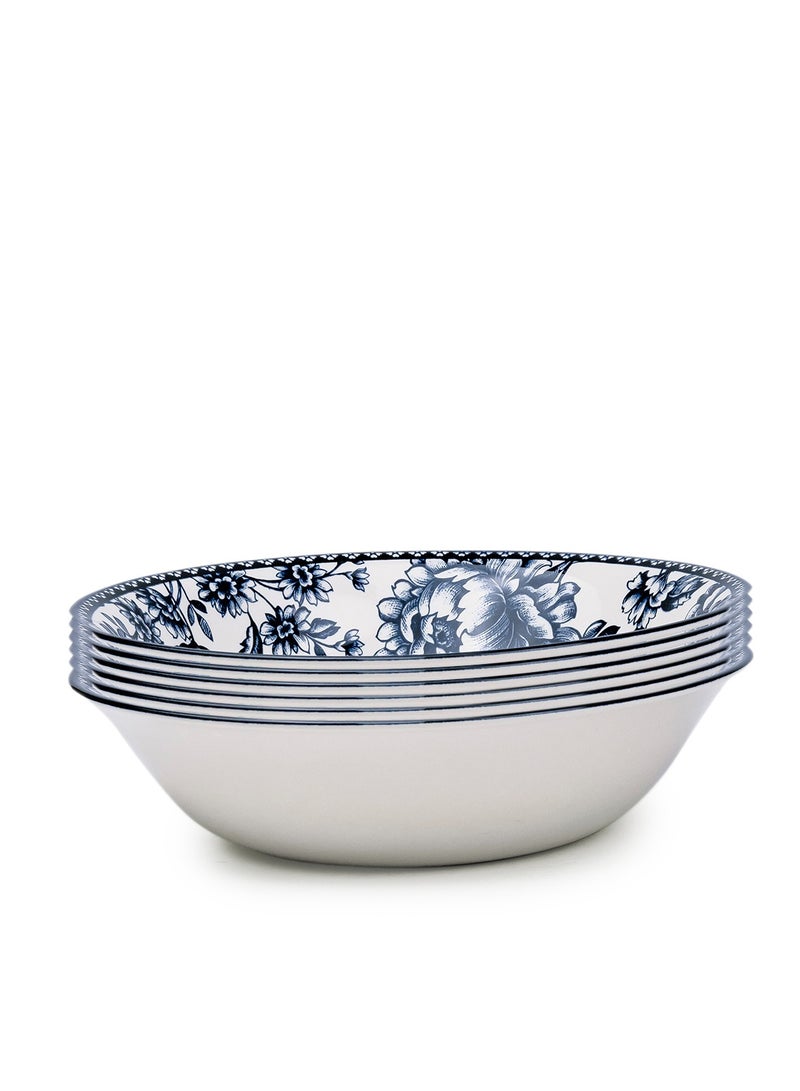 Claytan Rhapsody Collection 9 Inch Dark Blue Ceramic Salad Bowl (Set of 6) - Image 1