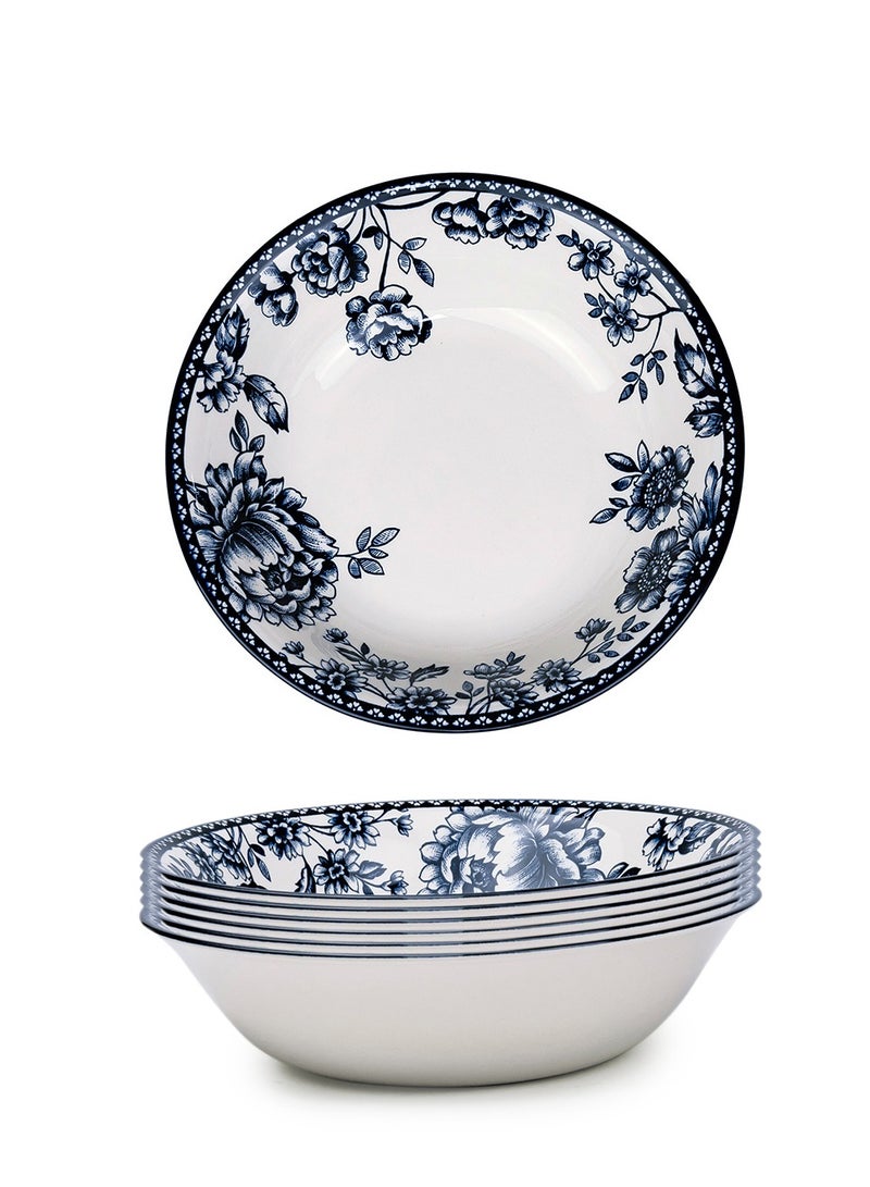 Claytan Rhapsody Collection 9 Inch Dark Blue Ceramic Salad Bowl (Set of 6) - Image 2