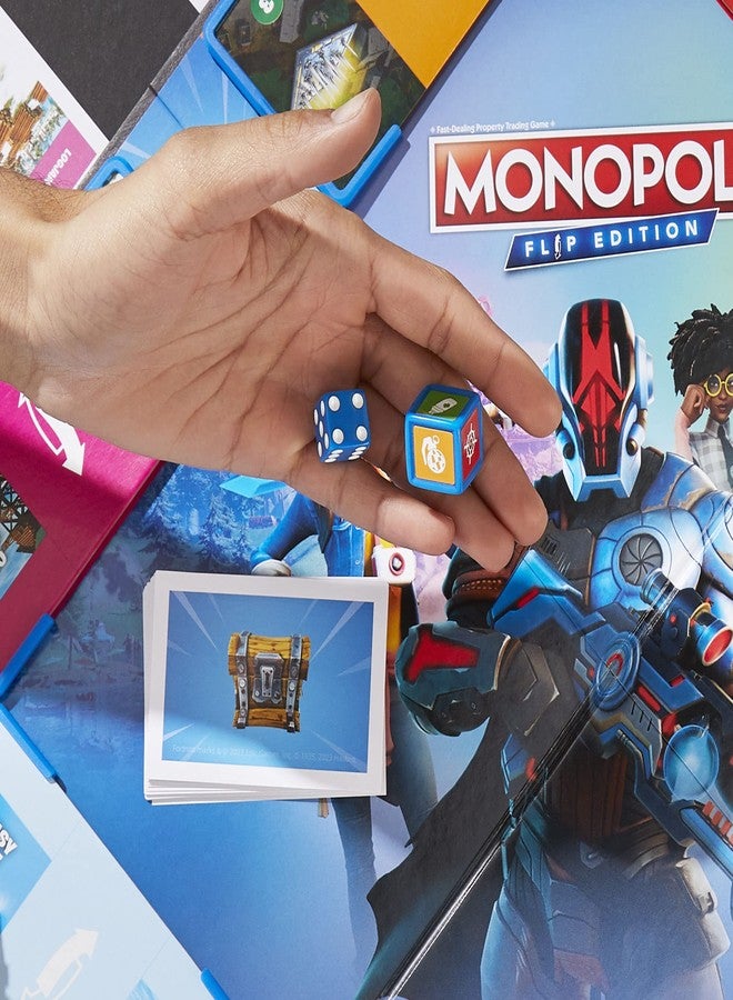 HASBRO - GAMING Hasbro Gaming MONOPOLY Flip Edition: Fortnite Board Game for Ages 13 Game Inspired by Fortnite Video Game, Board Games for Teens and Adults, 2-4 Players - Image 4
