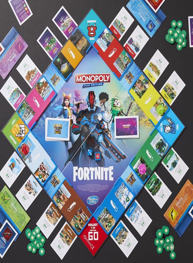 HASBRO - GAMING Hasbro Gaming MONOPOLY Flip Edition: Fortnite Board Game for Ages 13 Game Inspired by Fortnite Video Game, Board Games for Teens and Adults, 2-4 Players - Image 3