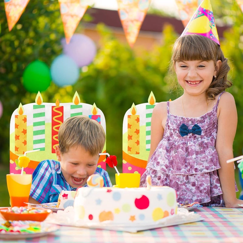 Tegeme Birthday Chair Cover 2 Pieces Kids Chair Cover Classroom Seat Decorations for Party Home School Office(Pink) - Image 3