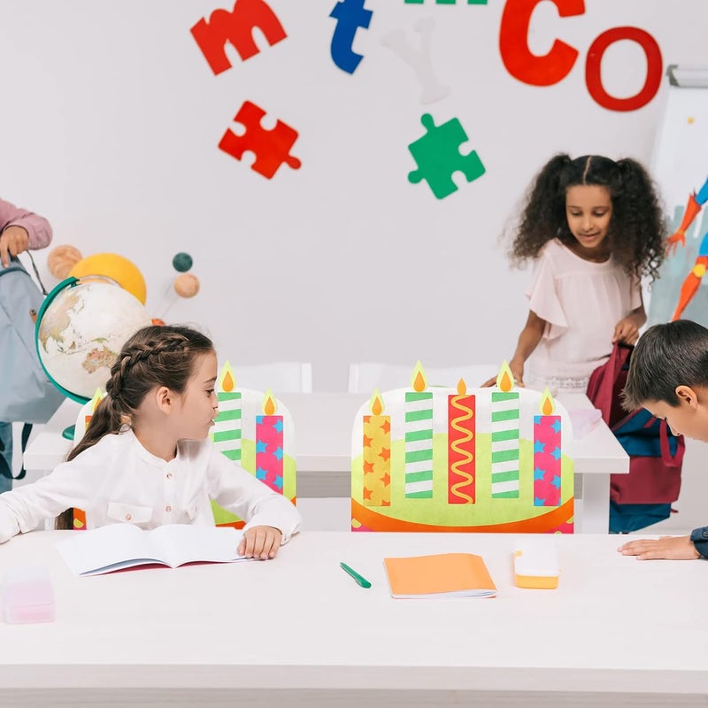 Tegeme Birthday Chair Cover 2 Pieces Kids Chair Cover Classroom Seat Decorations for Party Home School Office(Pink) - Image 2