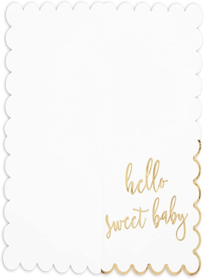 Sparkle and Bash 50 Pack Scalloped Hello Sweet Baby Napkins for Baby Shower Decorations (6.3 In) - Image 5