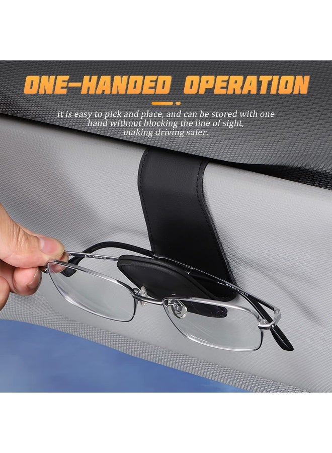 Sunglasses Holders for Car Sun Visor, Leather Eyeglasses Hanger Mounter, Magnetic Glasses Holder and Ticket Card Clip, Auto Interior Accessories Universal for SUV Pickup Truck - Image 3