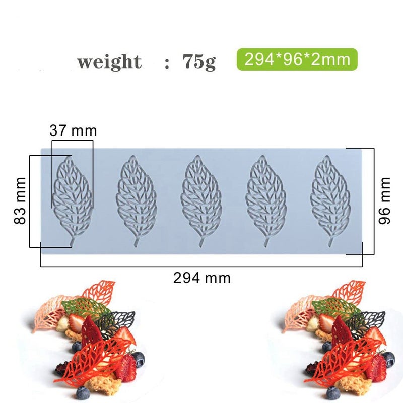 TUKE Hollow Leaf Silicone Mold Chocolate Candy 3D Hollow Leaf Candy Mold Food Cooking Meals Decorations Fondant Mold Polymer Clay Molds - Image 3