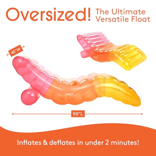 FUNBOY Giant Inflatable Luxury Clear Rainbow Chaise Lounger, Chair Pool Float for Adults, Perfect for a Summer Pool Party - Image 3