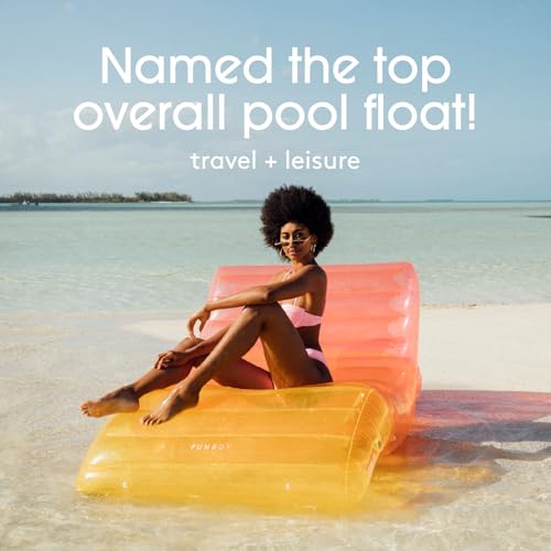 FUNBOY Giant Inflatable Luxury Clear Rainbow Chaise Lounger, Chair Pool Float for Adults, Perfect for a Summer Pool Party - Image 4