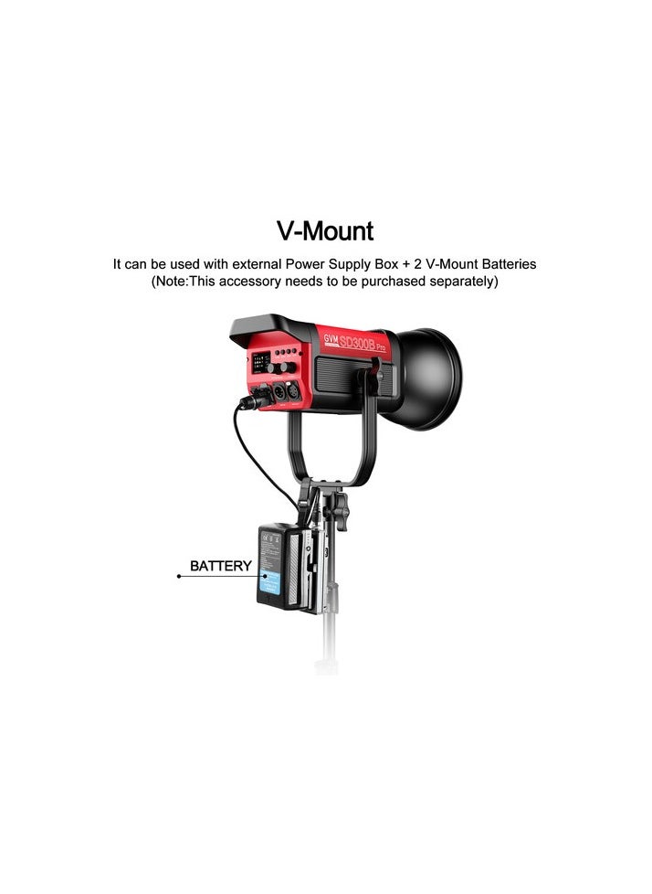 GVM Great Video Maker - GVM PRO SD300B BI COLOR VIDEO LED MONOLIGHT V MOUNT - Image 1