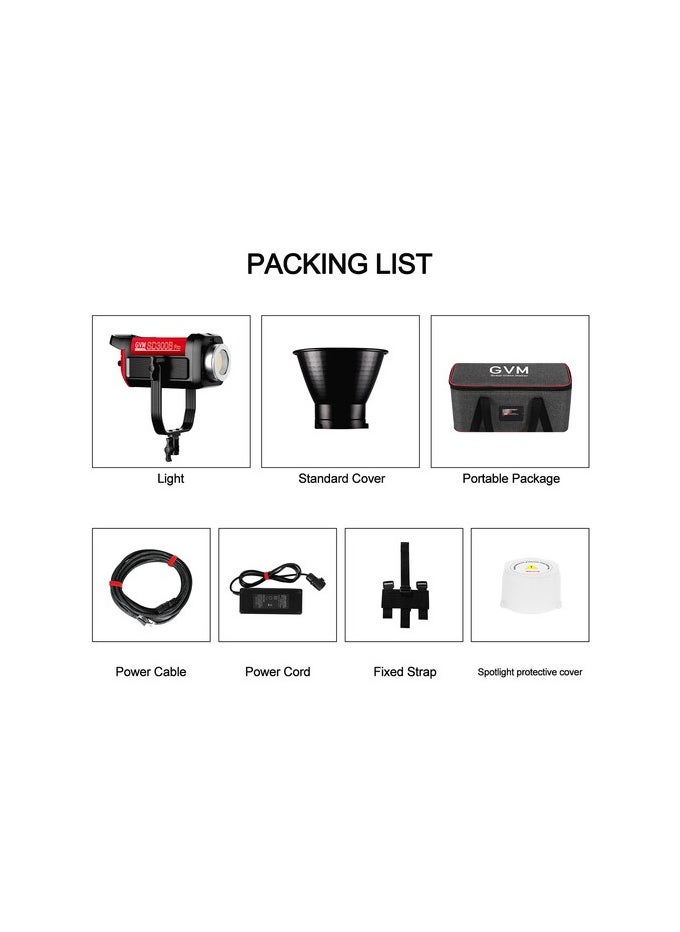 GVM Great Video Maker - GVM PRO SD300B BI COLOR VIDEO LED MONOLIGHT V MOUNT - Image 1