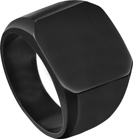 شافين Matte Black Men's Steel Ring Dr98