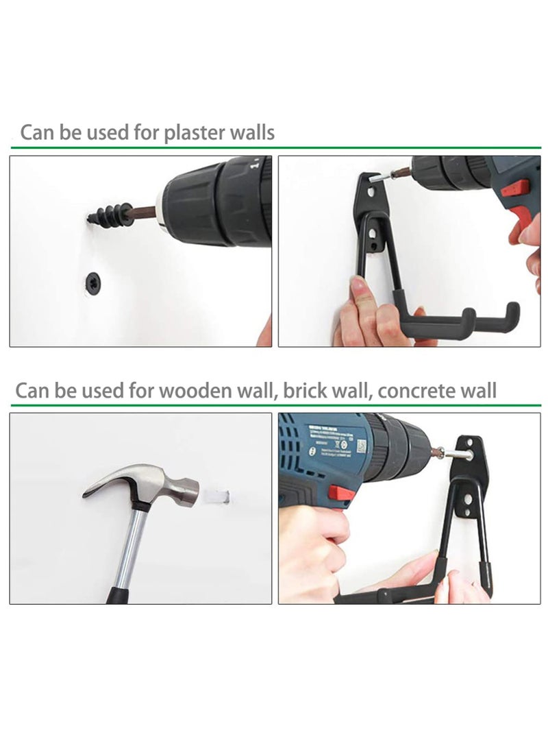 2 Pack Steel Garage Storage Utility Double Hooks Wall Mounted Heavy Hook Tool Organizer  - Image 3