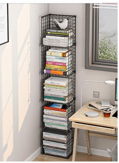 5 Grid Corner Self Book Shelf Bookcase Metal Structure Easy Carry Easy Install