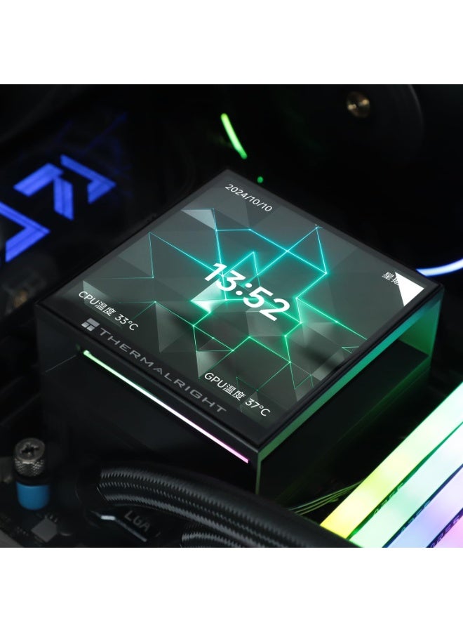 Thermalright Hyper Vision 360 UB ARGB Black CPU AIO Water Cooler, 360mm Liquid Cooling System, 3.95" IPS LCD Screen (480x480), High-Performance Pump, for AMD AM5 & Intel LGA 1700/1851 - Image 4