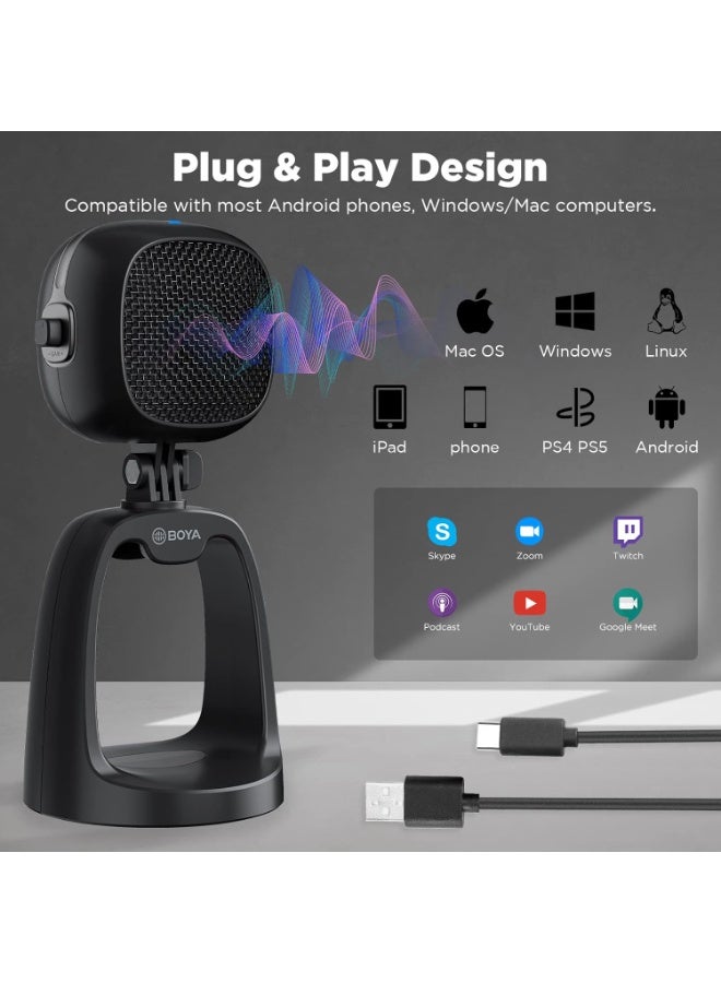 BOYA USB Computer Microphone for Live Streaming Gaming Condenser Podcast Asmr Mic for Studio Music Recording Video Voice Over for PC Windows Mac Laptop Desktop Phones YouTube by-CM6 - Image 5