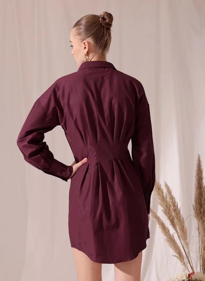 STREET 9 Shirt Dress in Maroon for Women