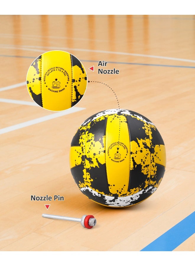 PlayNation Play Nation Volleyball, Durable, Lightweight, Ideal For Beginners, Long Lasting, 5 Years+, 20.8 cm, Size 4 - Black And Yellow - Image 3