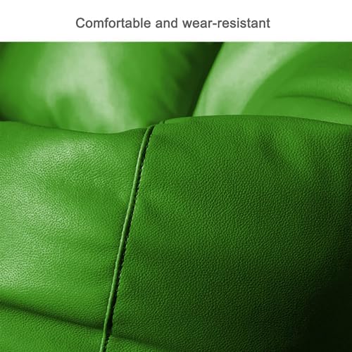 ink craft Bean Bag Cover with Footrest and Cushion (Without Filling) 3 Pcs Combo Set Faux Leather Sturdy Construction for Adults Teenagers Kids Indoor Use (Green) - Image 4