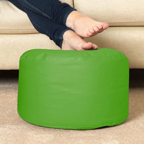 ink craft Bean Bag Cover with Footrest and Cushion (Without Filling) 3 Pcs Combo Set Faux Leather Sturdy Construction for Adults Teenagers Kids Indoor Use (Green) - Image 5