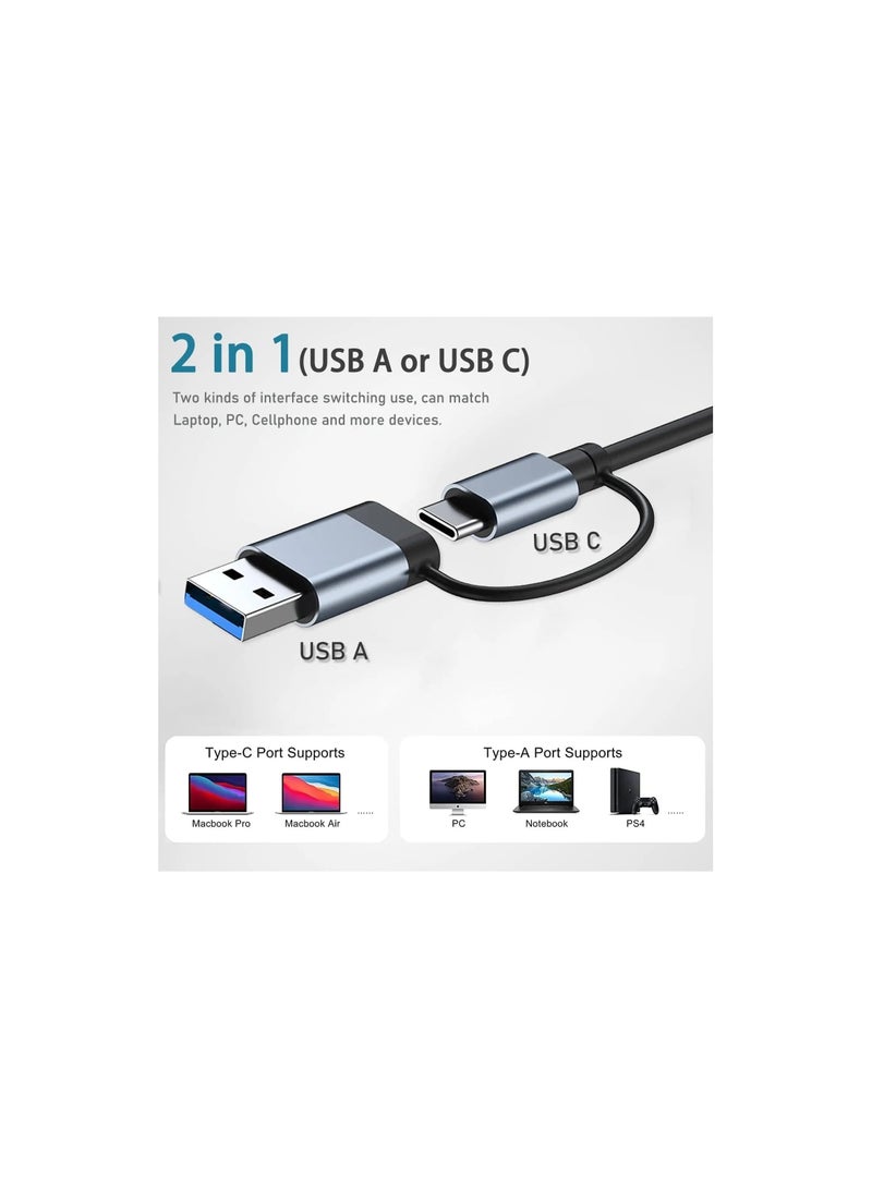 Shejuety 7-in-1 USB C multi port adapter, USB to Type-C connection, suitable for laptops, desktops MacBook、Mac、Xbox、PC、 Mouse, keyboard, multi port mini USB adapter extension (7-in-1)  - Image 2