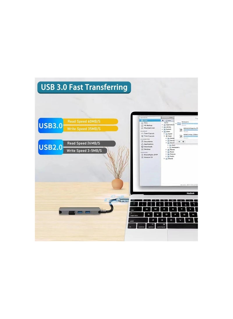 Shejuety 7-in-1 USB C multi port adapter, USB to Type-C connection, suitable for laptops, desktops MacBook、Mac、Xbox、PC、 Mouse, keyboard, multi port mini USB adapter extension (7-in-1)  - Image 3