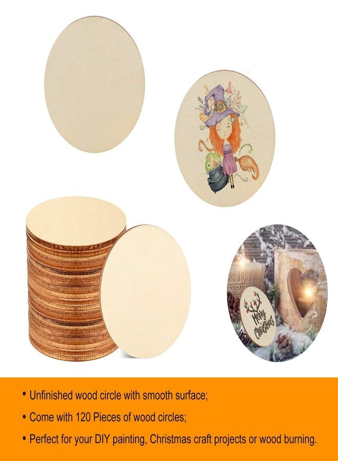 PD Craftozone 40 Pieces 2 inch Wooden Circles, Unfinished Round Wood Slices Natural Wooden Cutouts for Door Hanger, Painting, Wedding, Home Decoration DIY Wood Craft Supplies (2 inch, 40) - Image 5