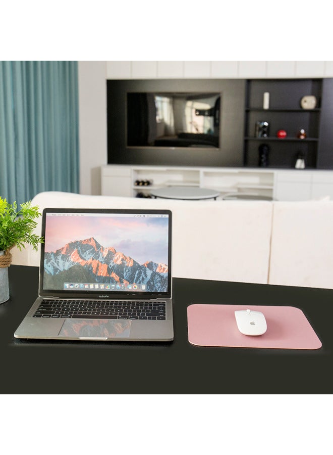 Leather Non-slip Mouse Pad Office Desk Mat Small Mouse Pad Double-sided Leather Pad Waterproof Mouse Pad Logo Printing-Color:25*21 Car Line-Pattern:Chinese Red + Black - Image 2
