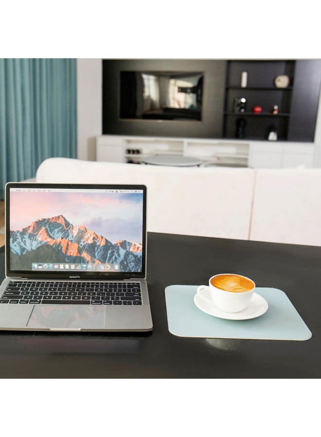 Leather Non-slip Mouse Pad Office Desk Mat Small Mouse Pad Double-sided Leather Pad Waterproof Mouse Pad Logo Printing-Color:25*21 Car Line-Pattern:Chinese Red + Black - Image 5