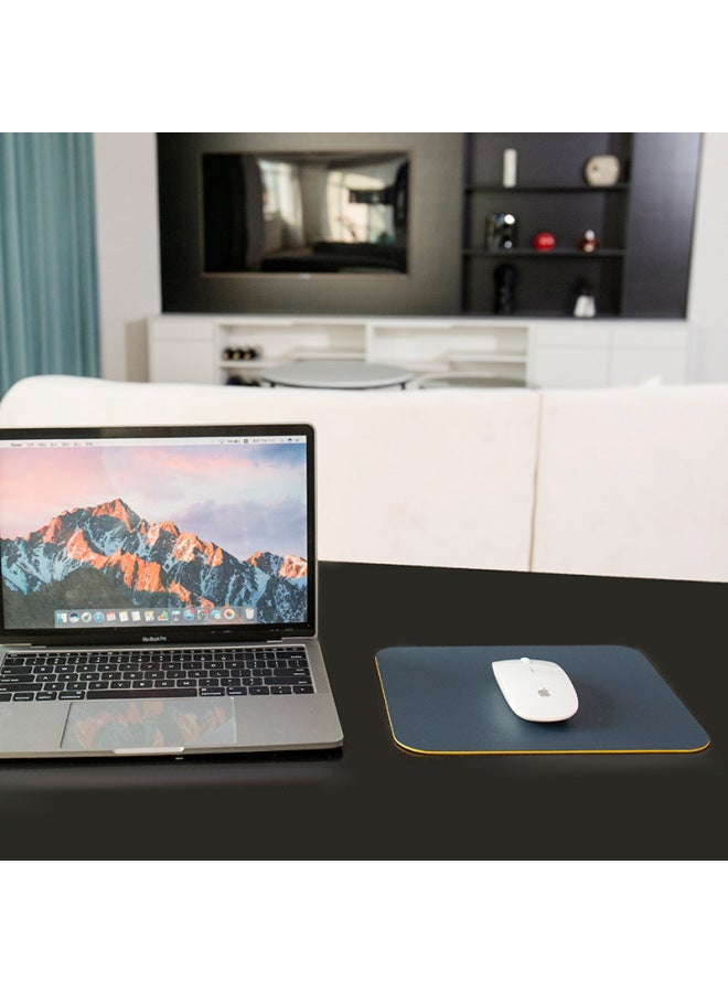Leather Non-slip Mouse Pad Office Desk Mat Small Mouse Pad Double-sided Leather Pad Waterproof Mouse Pad Logo Printing-Color:25*21 Car Line-Pattern:Chinese Red + Black - Image 3