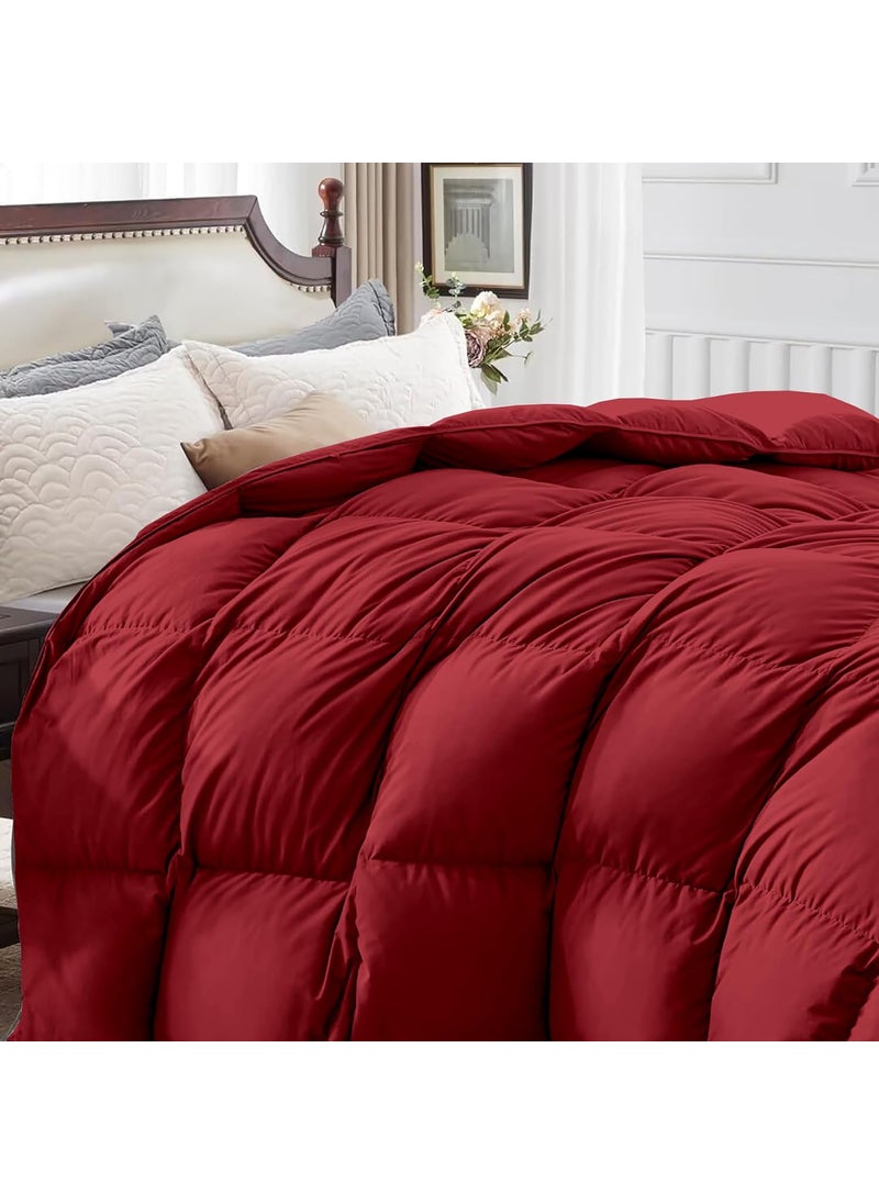 Grace Linen Grace Linen Winter Comforter King Size 300 GSM Comforter for Winter Blanket Soft Microfiber Soft Luxury Design DuvetBlanket King Size 90X106 Burgundy Color  - Image 3