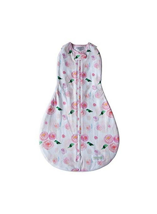 Woombie Grow with Me Baby Swaddle with Leggies, Watercolor Roses, 0-9 Months - Image 4