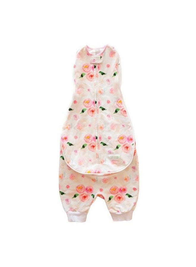 Woombie Grow with Me Baby Swaddle with Leggies, Watercolor Roses, 0-9 Months - Image 2