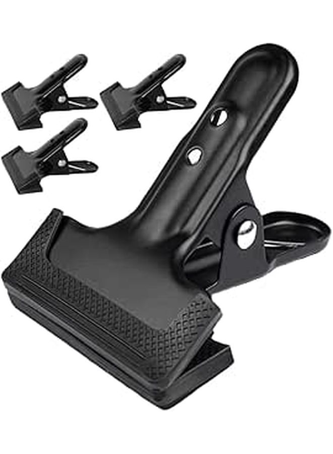 Heavy Duty Metal Background Clamps 4 Pack Black For Studio Photo Backdrop Support - Image 1