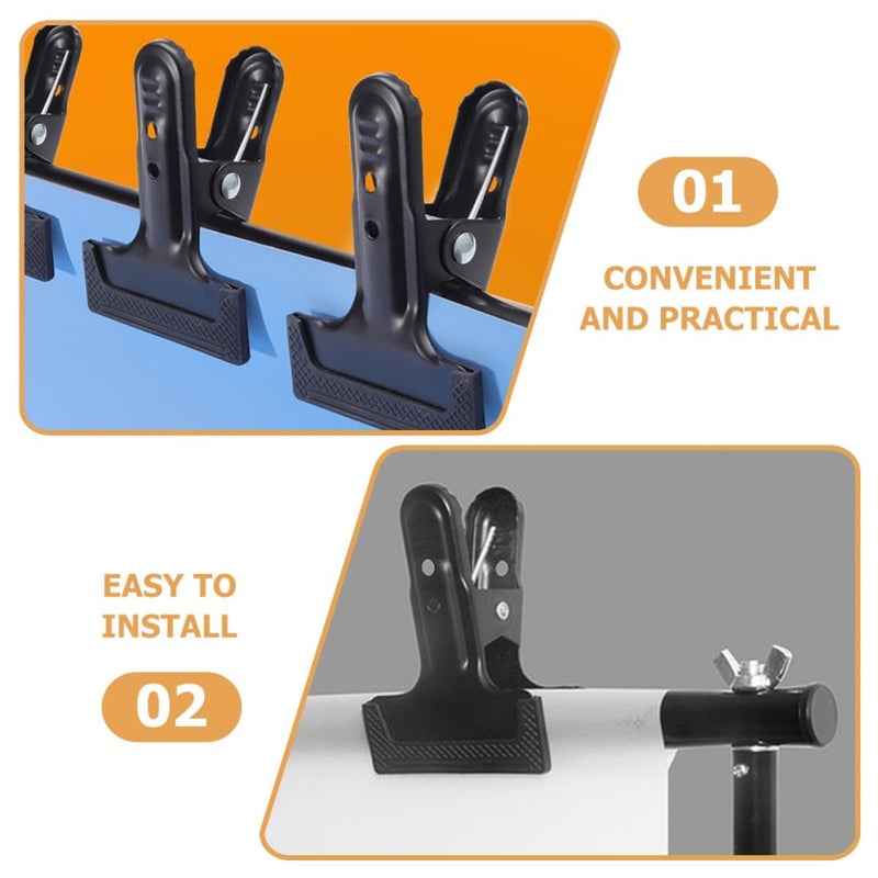 Heavy Duty Metal Background Clamps 4 Pack Black For Studio Photo Backdrop Support - Image 5
