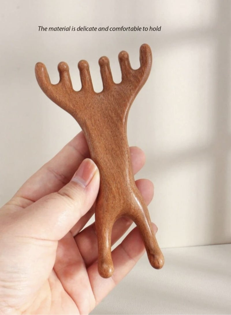 إسكدنيا قطعة مشط تدليك الوجه الخشبي العطري أداة تدليك الوجه - Image 2