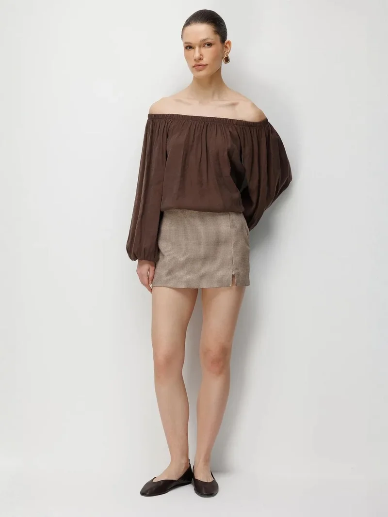 ميكسراي MIXRAY Off Shoulder Textured Blouse