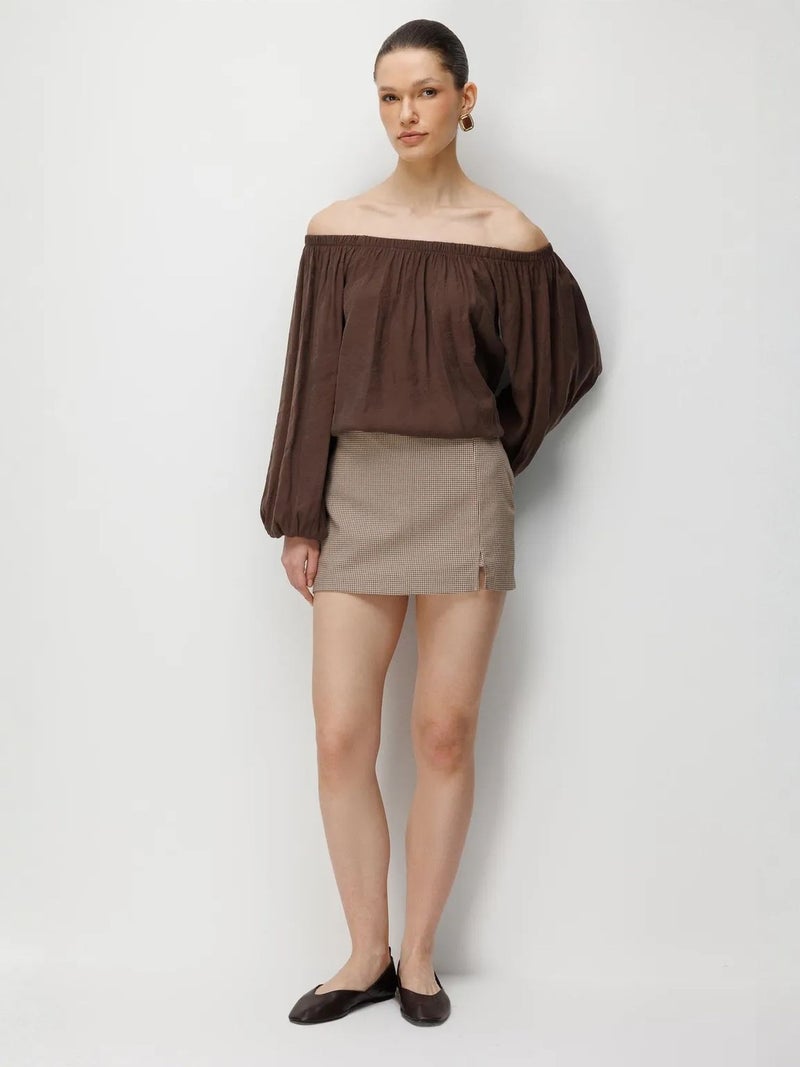 MIXRAY Off Shoulder Textured Blouse - Image 2