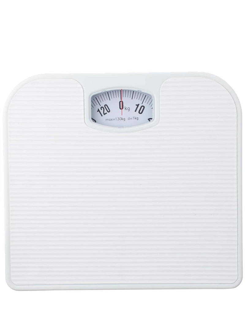 Microplus Manual Bathroom Weight Scale with Maximum 130 KG Load White PS-4665 