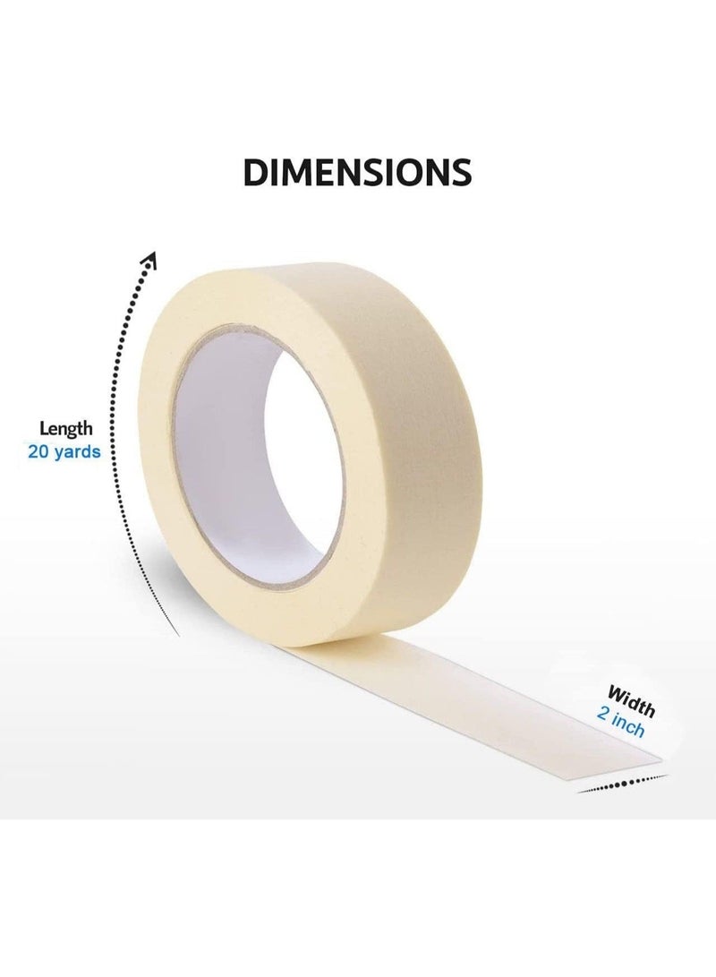 AL-ALAMAIN GHALIB AL ALAMAIN White Masking Tape 2 Inch × 30 Yard – Pack of 6 Rolls | Professional Painter’s Paper Tape for Painting, DIY & General Use | Strong Adhesion, Clean Removal, No Residue - Image 3