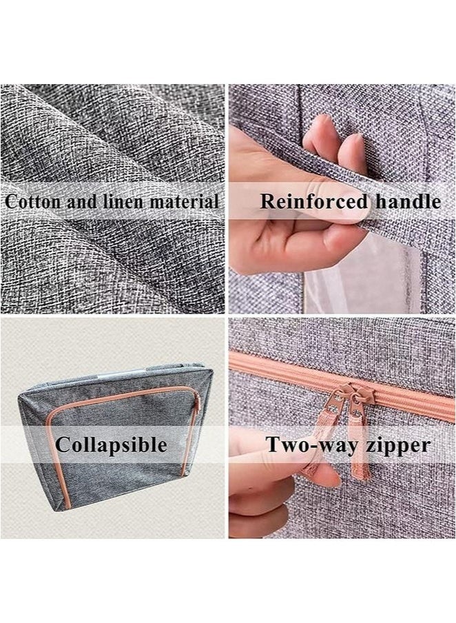 MIXDE 3 Pack Clothes Storage Bag Foldable Closet Organizers Storage Containers,Large Storage Bins for Comforters, Blankets, Bedding,Toys, Books, Foldable with Sturdy Zipper,Clear Window, 72l-Yellow - Image 5