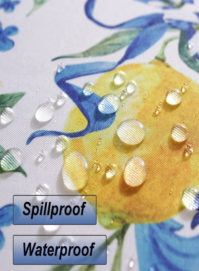 SASTYBALE Lemon Tablecloth Washable Spring Summer Table Cloth Printed with Lemons Flower Waterproof Spillproof Polyester Table Cover for Dinner Table Holiday Decoration (Rectangle, 52" x 70") - Image 4