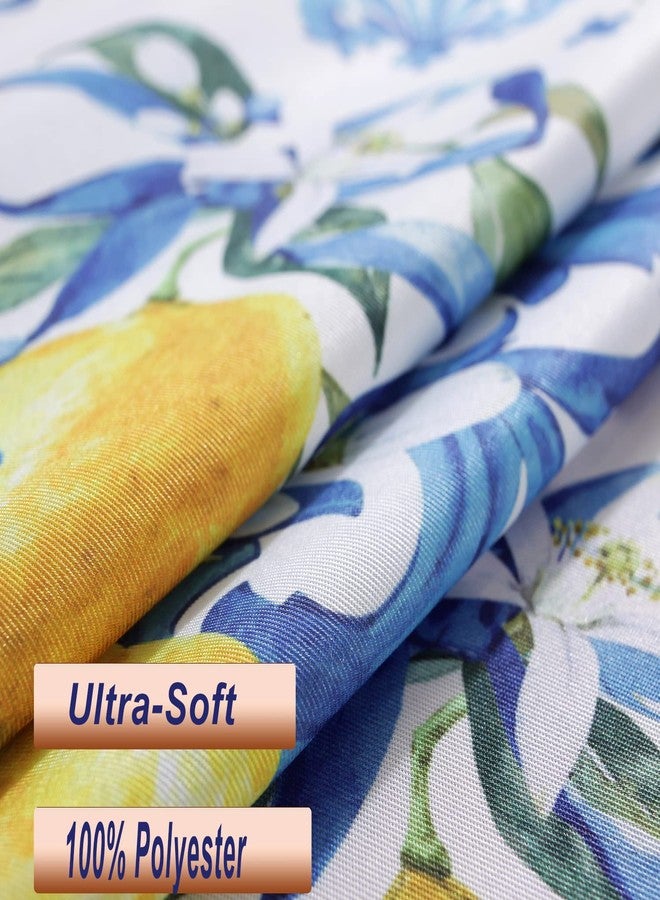 SASTYBALE Lemon Tablecloth Washable Spring Summer Table Cloth Printed with Lemons Flower Waterproof Spillproof Polyester Table Cover for Dinner Table Holiday Decoration (Rectangle, 52" x 70") - Image 5